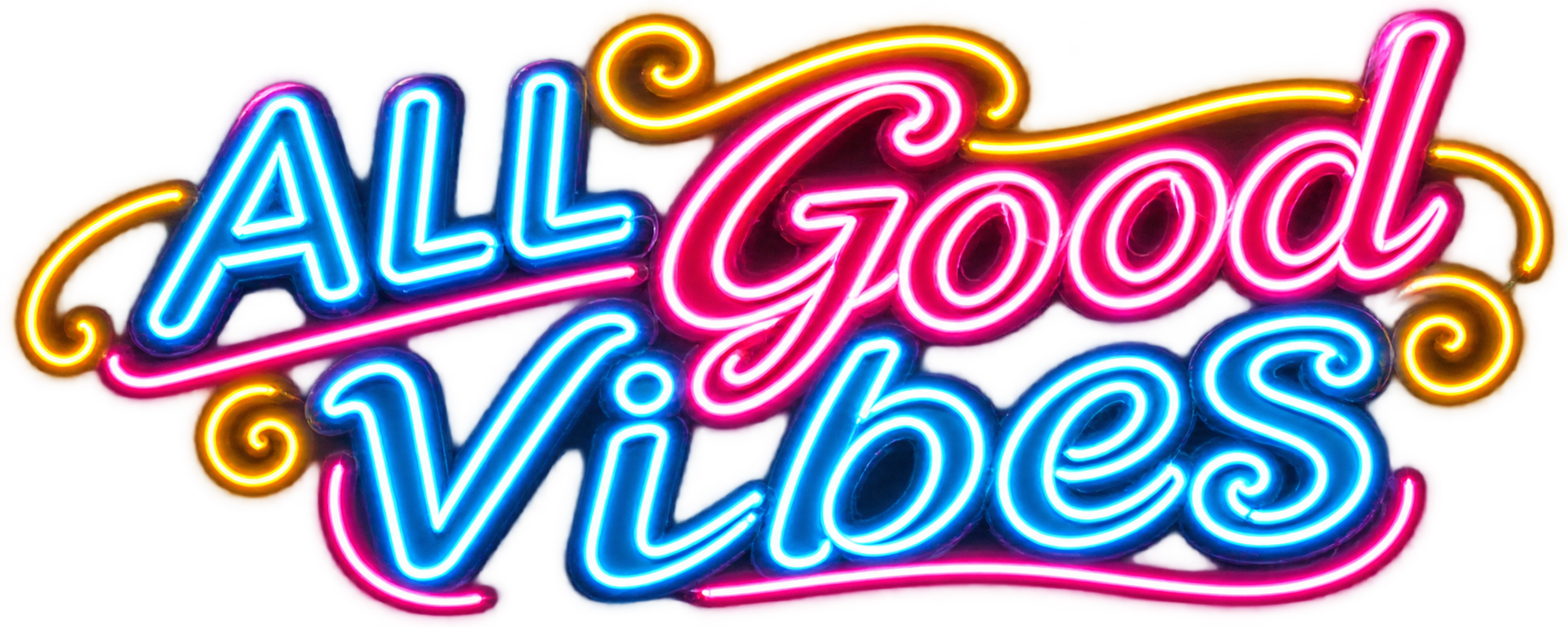 All Good Vibes neon wordmark